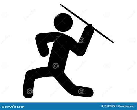 Silhouette Of A Javelin Throw Athlete Vector Illustration ...