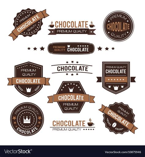 Set of chocolate design logo and icons Royalty Free Vector