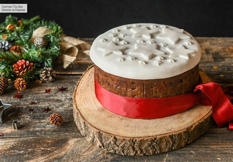 Christmas cake o pastel de Navidad inglés receta de cocina fácil y