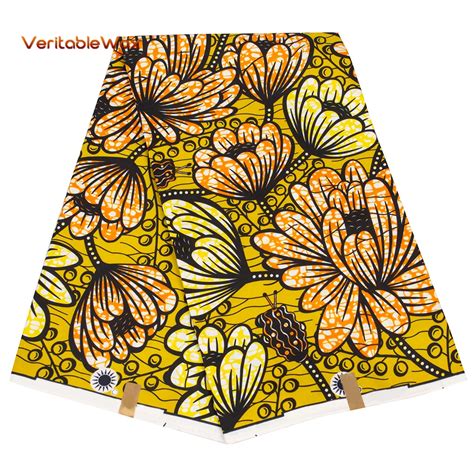 Ankara Africano Imprime Batik Pagne Tecido De Cera Real Costura Vestido