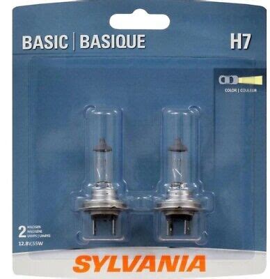 Sylvania Basic H7 55W Two Bulbs Head Light Low Beam Replace Plug Play