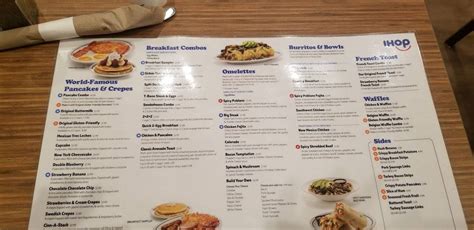 Menu at IHOP restaurant, Bedford