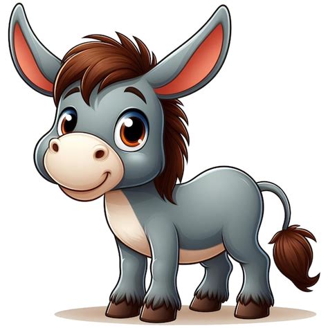 Premium PSD Donkey Cartoon Illustration