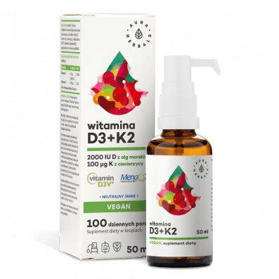 Aura Herbals Witamina D3 2000 IU K2 Vegan W Kroplach 50 Ml Sklep