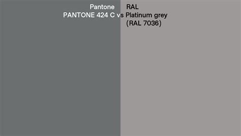 Pantone 424 C Vs RAL Platinum Grey RAL 7036 Side By Side Comparison