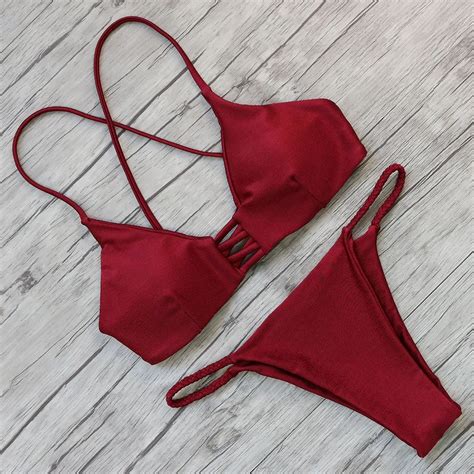 Aliexpress Buy Top Brand Swimsut Women Push Up Bikini Sexy Hollow