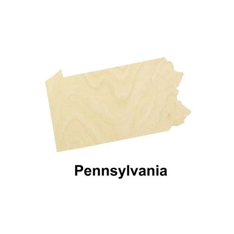 Pennsylvania State Map Wooden Shape Multiple Sizes Laser Cut Unfinished ...