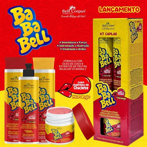 Kit Capilar Bababell Morango Bell Corpus Itens Shampoo