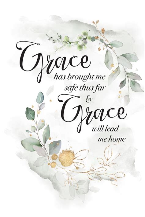 Amazing Grace Hymn Lyrics Grace Has Brought Me Safe Thus Etsy Amazing Grace Hymn Amazing