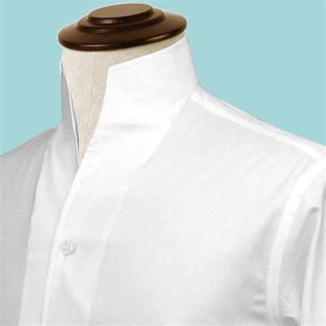 Buy Solid White Mens Shirt High Collar Shirt Buttonless V Collar Shirt