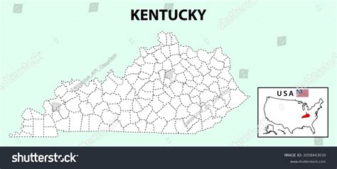 Kentucky Map State District Map Kentucky Stock Vector (Royalty Free ...