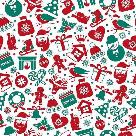 Free Vector Christmas Seamless Pattern Of Icons