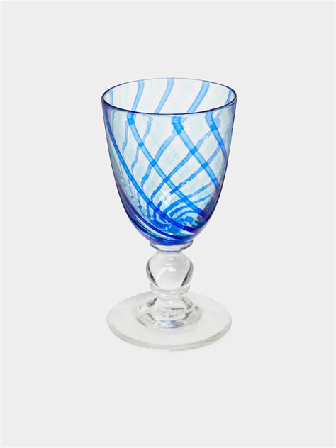 Mouth Blown Striped Wine Glass By Emsie Sharp Abask Us