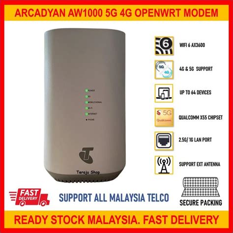 Arcadyan Telstra Aw1000 5g Modem X55 Wifi 6 Ax3600 160mhz Gigabit