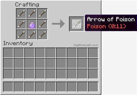 Now craft a tipped arrow wth Poison in Minecraft (and more crafting ...