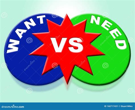 Want Vs Need Priorities Words Depict Importance Of Necessities Over