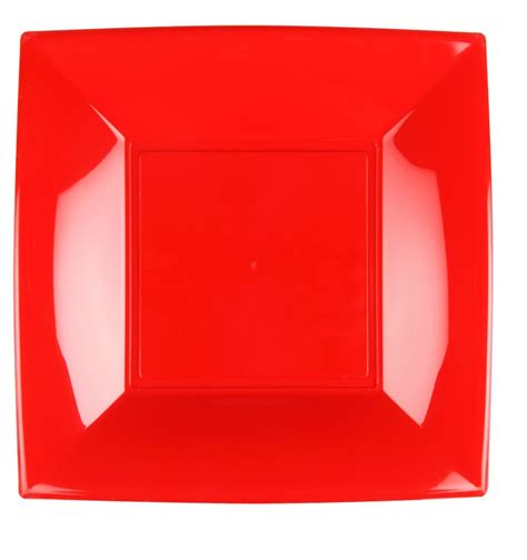 Assiette Dure Réutilisable Plate Rouge PP 29cm 144 Utés