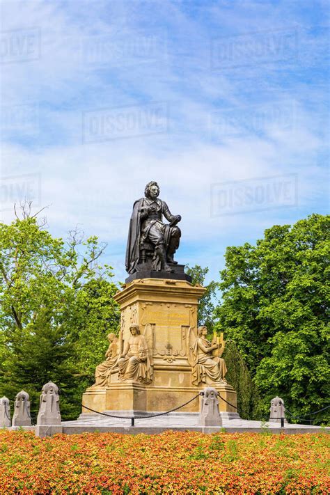 Statue of Joost Van Den Vondel in Vondelpark, Amsterdam, Netherlands, Europe - Stock Photo ...