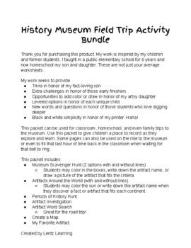 History Museum Field Trip by Lentz Learners | TPT