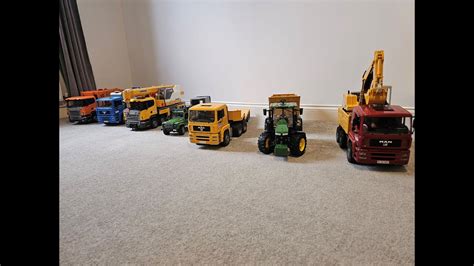 Bruder Trucks For Kids My Collection Tractor Defender Crane - YouTube