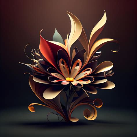 abstract fractal flower   dark background digital artwork