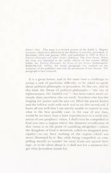 LEO STRAUSS '' What Is Political Philosophy'' [address, 1959; Integral ...