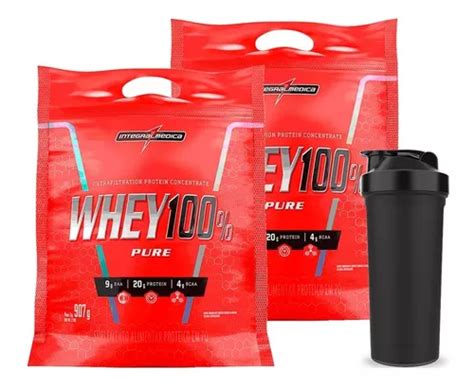 Combo 2x Whey 100 Pure 907g Integral Medica Frete Grátis