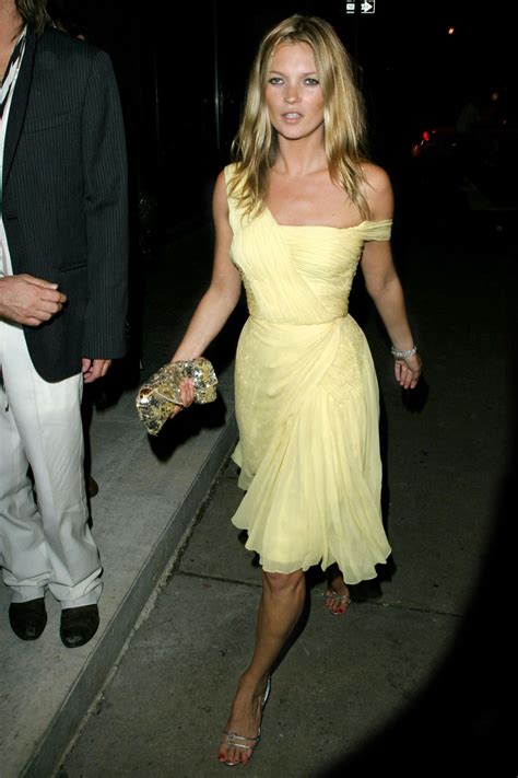 Kate Mosss Greatest Photos Yellow Chiffon Dress 2000s Fashion