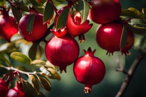 Premium Ai Image Pomegranates Are Growing On A Tree