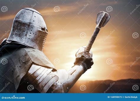 Medieval Knight Posing With Sword Stock Image Image Of Portrait