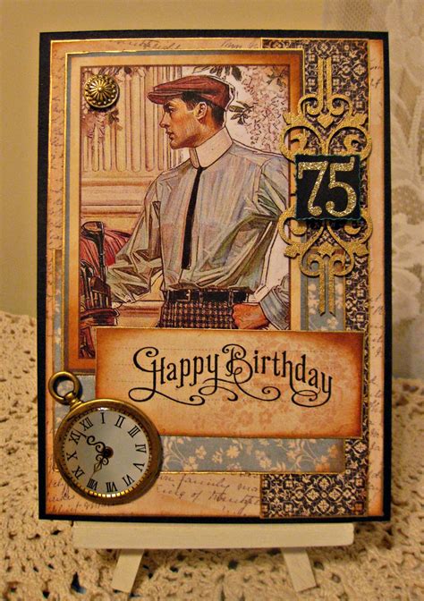 Masculine 75th Birthday Card Scrapbook Great Inspiration On How