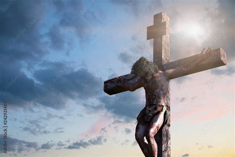 Jesus Christ on the cross, 3d render Stock Illustration | Adobe Stock