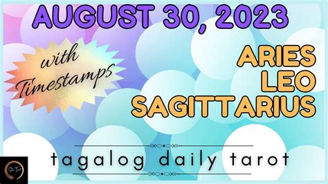 August 30 2023 🔮 Fire Signs♈️aries♌️leo♐️sagittarius🌈 Tagalog Tarot Reading Youtube