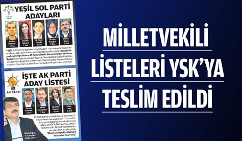 İŞTE BATMAN ADAYLARI BATMAN ÇAĞDAŞ GAZETESİ