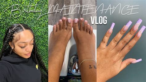 Birthday Maintenance Vlog Large Knotless Braids Mani And Pedi Lash