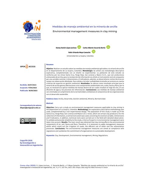 PDF Medidas de manejo ambiental en la minería de arcilla