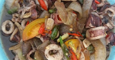resep cumi cumi saus tiram pedas oleh bunda azzam cookpad