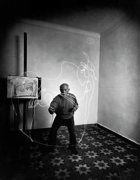 Pablo Picassopablo Picasso Misc By Gjon Mili Picasso Light Painting