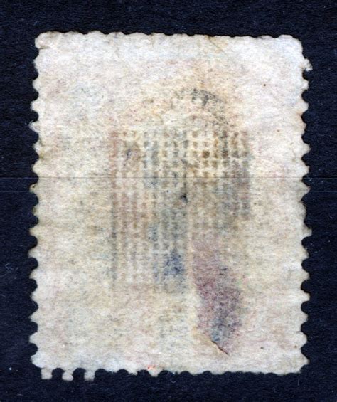 USA STAMP RARE 1867 George Washington 3c ROSE GRILL USED