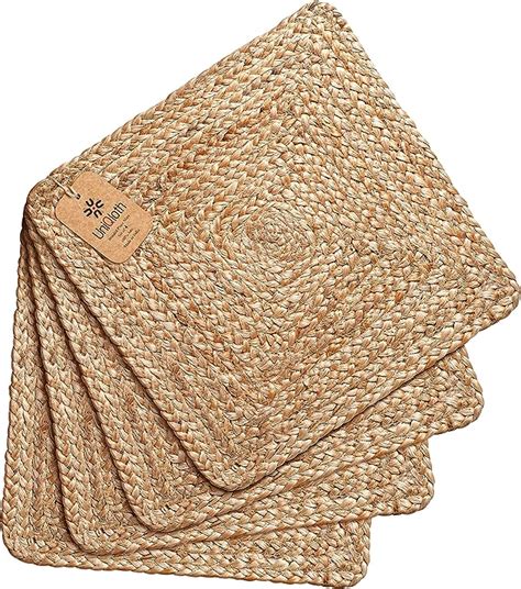 Amazon Uniqloth Jute Braided Placemats Set Of Reversible