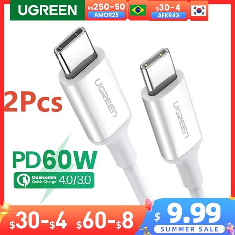 Ugreen Paquete De Cables Usb Tipo C Carga R Pida A W Para