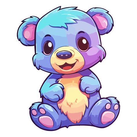 Colorful Teddy bear toy icon cartoon illustrations graphic design, AI ...