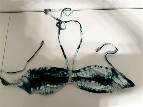 H M Bikini Gr Neckholder Batik Gr N Weiss Kaufen Auf Ricardo