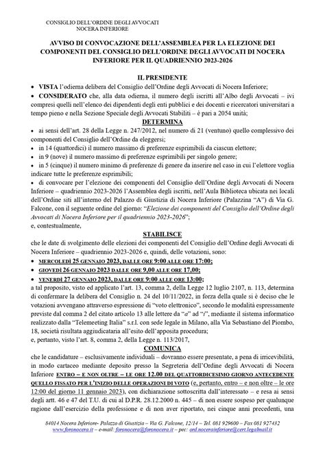 Manifesto Convocazione Assemblea Per La Elezione Dei Componenti Del