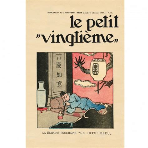 Affiche Tintin Le Petit Vingti Me N Le Lotus Bleu Affiches