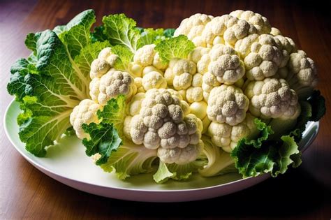 Se Muestra Un Plato De Coliflor En Una Mesa De Madera Foto Premium