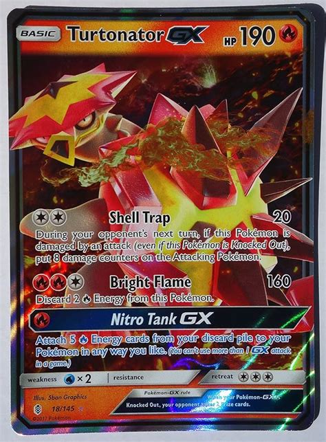 Pokemon Turtonator GX 18 145 Ultra Rare Sun Moon Guardians