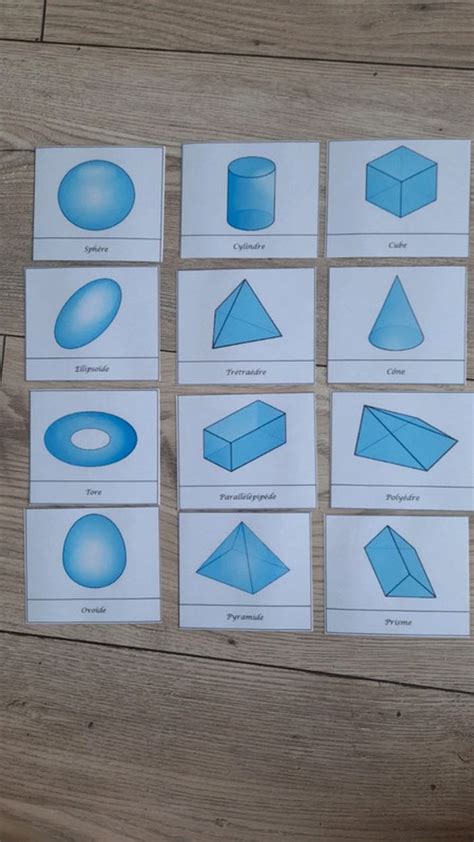 Cartes Nomenclature Volumes G Om Trie Montessori Beebs