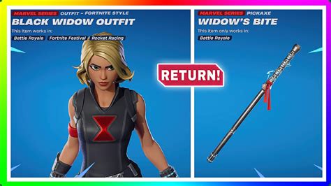 Fortnite Shop Return Og Black Widow Widow S Bite Pickaxe Some