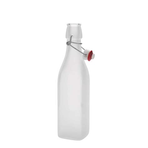 Bormioli Rocco Botella De Vidrio Swing De 500 Ml Cuadrada Blanco